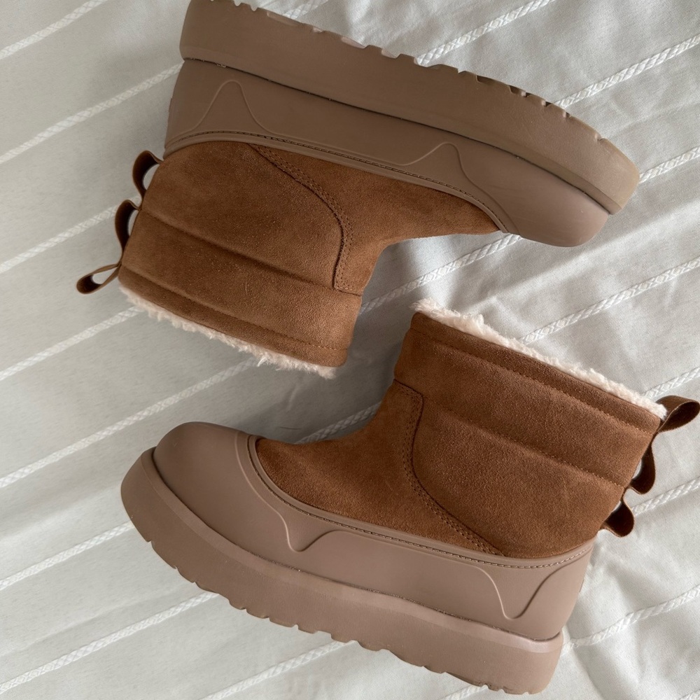UGG Kids Brown Suede & Rubber Booties